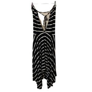 Akira Chicago Black/White Striped Dress - L